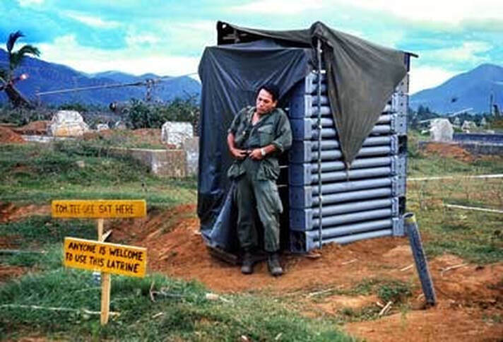 US Army Latrine in Vietnam, photo © 2023 Marvin J. Wolf, all rights reserved
