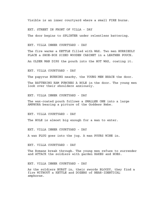 Excerpt from 'Saving Camelot' screenplay by Larry Mintz and Marvin J. Wolf. p. 2