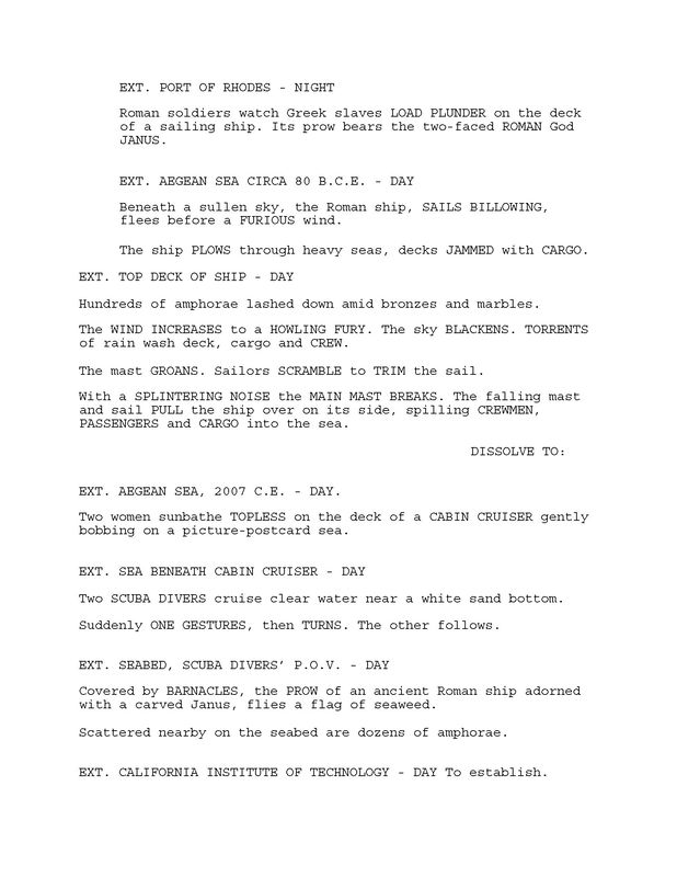 Excerpt from 'Saving Camelot' screenplay by Larry Mintz and Marvin J. Wolf. p. 3