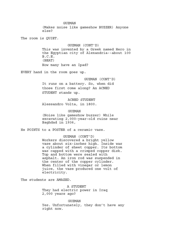 Excerpt from 'Saving Camelot' screenplay by Larry Mintz and Marvin J. Wolf. p. 5
