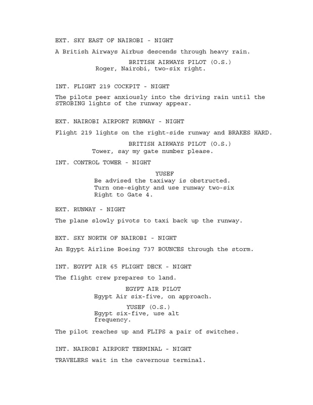 'Khartoum' excerpt from unproduced screenplay by Marvin J. Wolf, p. 3.
