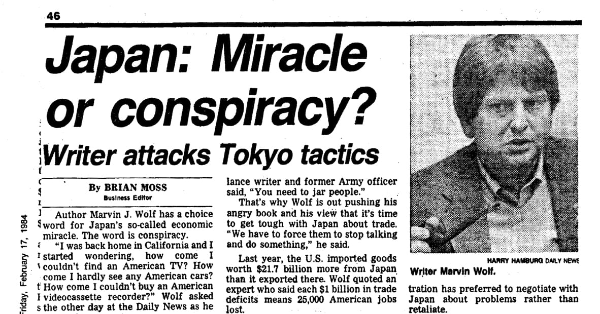 'The Japanese Conspiracy,' by Marvin J. Wolf, review in The Los Angeles 'Daily News' 